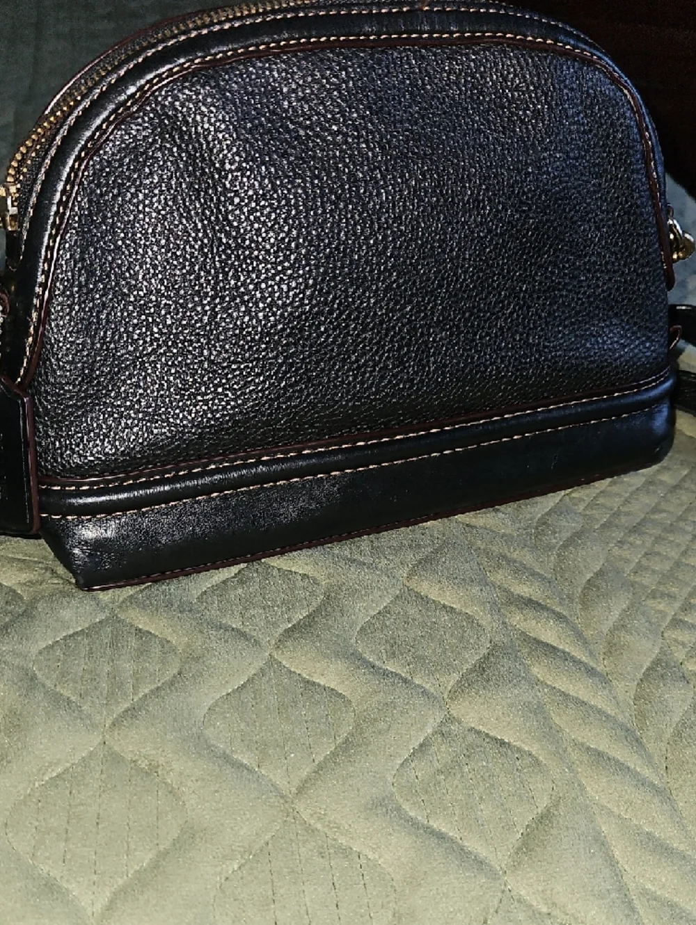Coach Black Pebbled Leather Crossbody with Gold Hardware - Picture 5 of 7